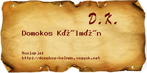Domokos Kálmán névjegykártya